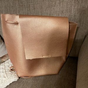 Rose gold backpack purse